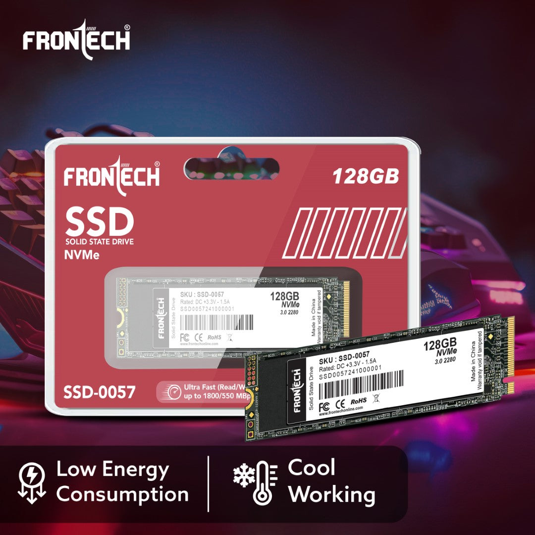 Frontech 128GB Internal SSD | M.2 2280 NVMe, Ultra-Fast 1800/550 Mbps (SSD-0057) Frontech 128GB Internal SSD | M.2 2280 NVMe, Ultra-Fast 1800/550 Mbps (SSD-0057)